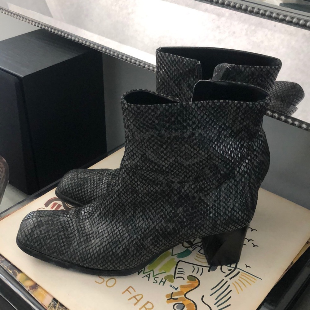 Vintage Snakeskin Ankle Boots